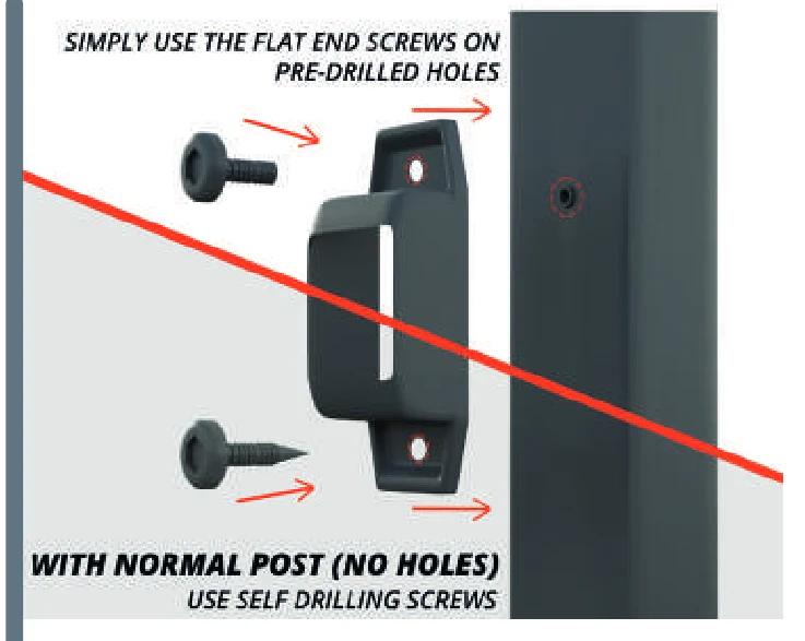 Attach the brackets to the post