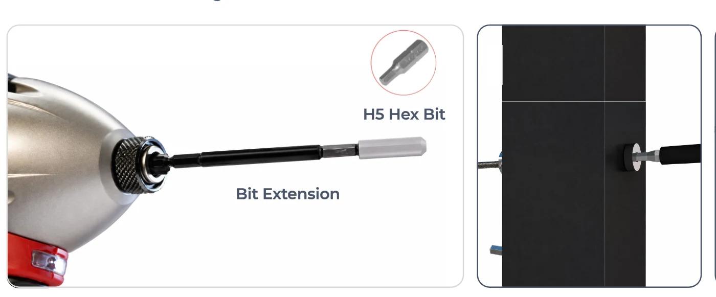 Start in the middle &amp;mdash; tension cables 5 and 6 first — H5 Hex Bit, Bit Extension