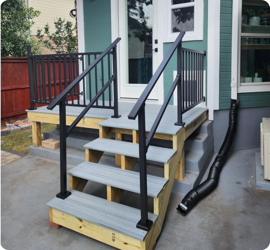 4 Steps Stair Handrail Kit 2