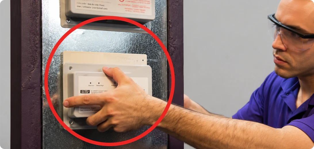 Place unit into the HVAC wall