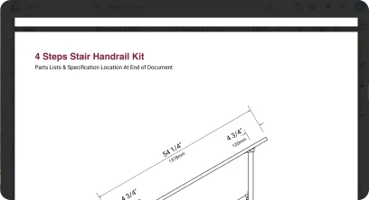 4 Steps Stair Handrail Kit techsheet