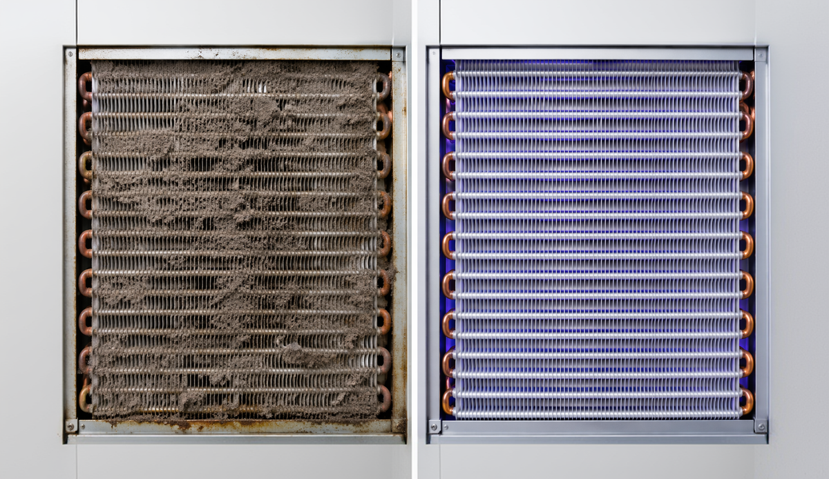 Before and after UV-C treatment comparison