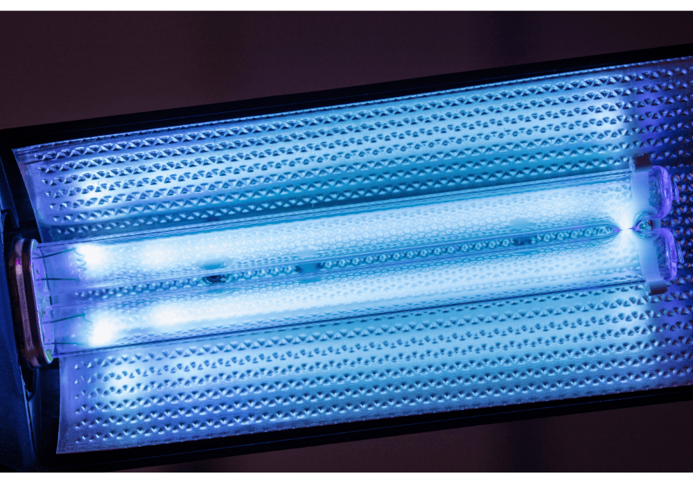 UV-C light system installed in HVAC ductwork for airstream treatment