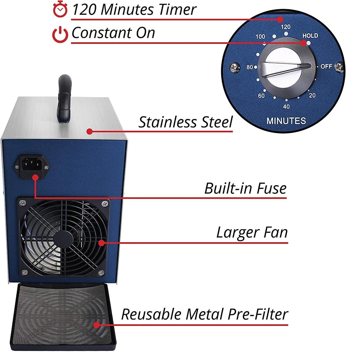 Zackman Scientific Ozone Generator with Air Duct Connector