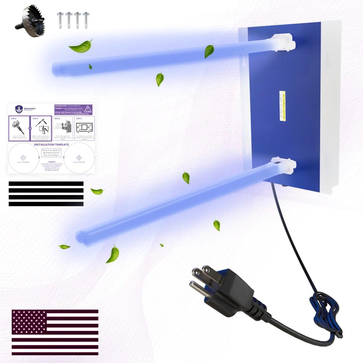 6x 72W HVAC UV Light Air Purifier
