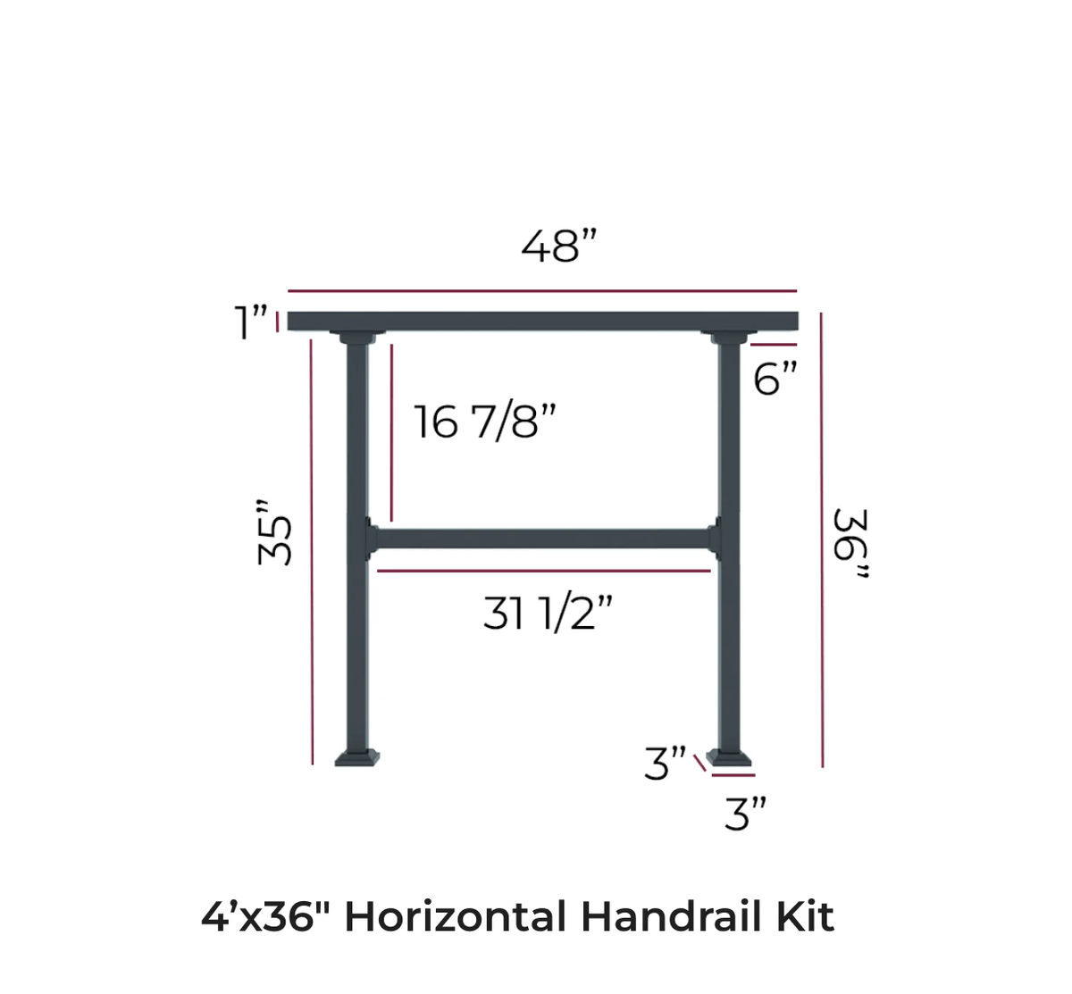 36 Horizontal Handrail Kit