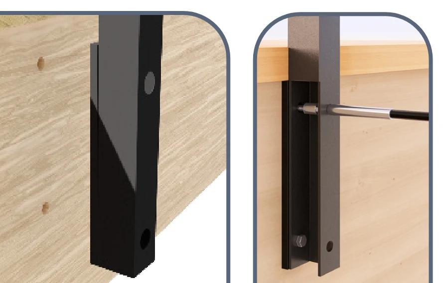 Secure the post to the side of the flooring