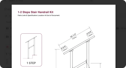 1 2 Steps Stair Handrail Kit techsheet