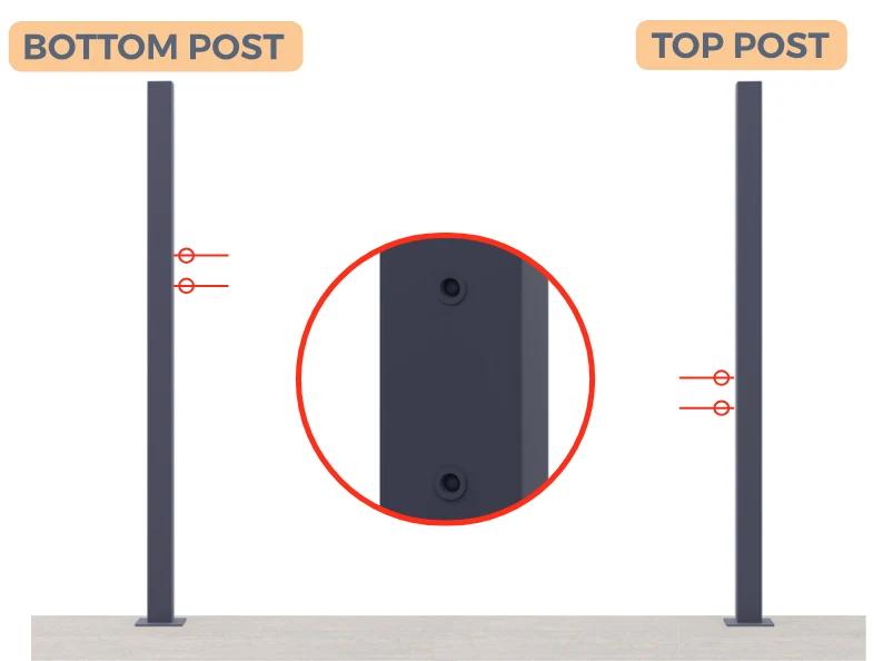 Identify the bottom post and the top post — TOP POST, BOTTOM POST
