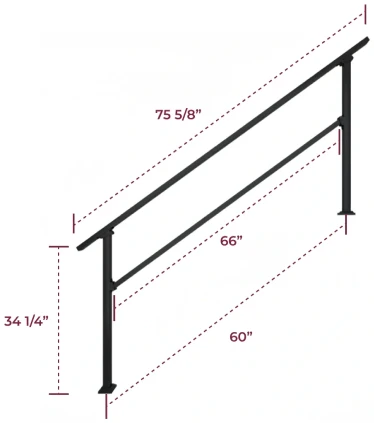 6 step handrail with dimensions