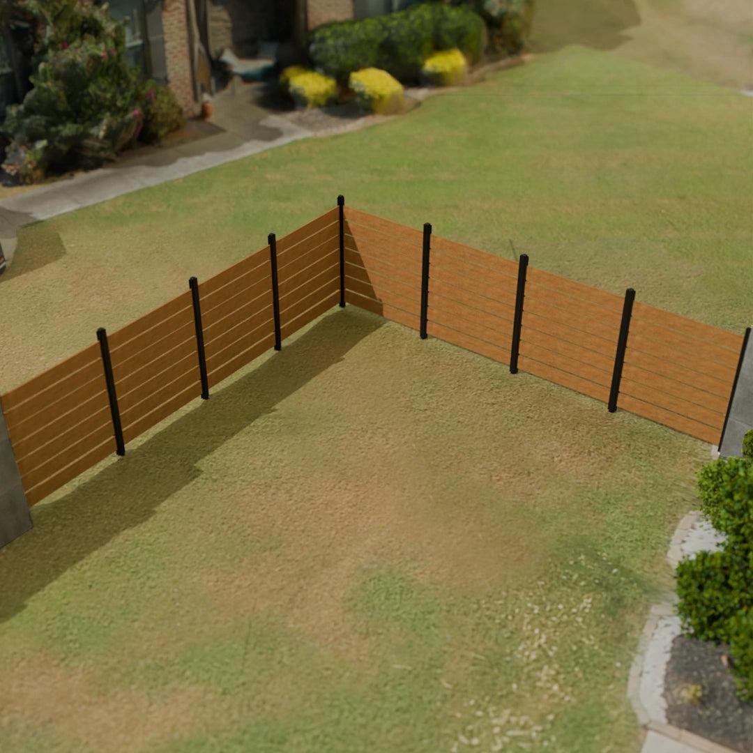 Fence Kit spans up to two sections when attached to wall