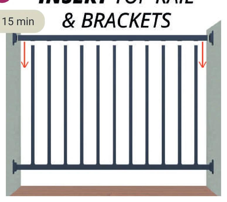 Hang the guardrail section
