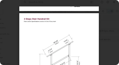 3 Steps Stair Handrail Kit techsheet