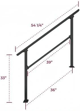 4 step handrail with dimensions
