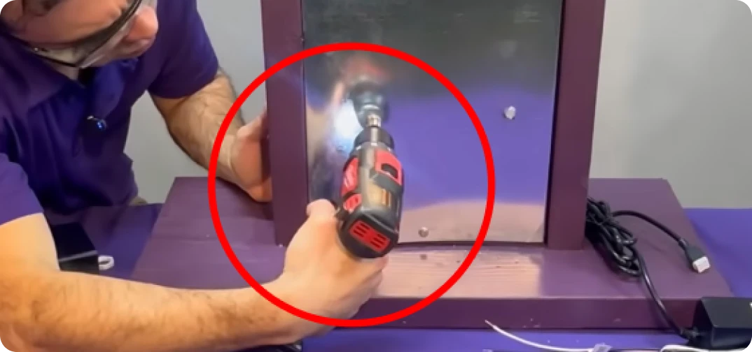 Drill the cable exit hole