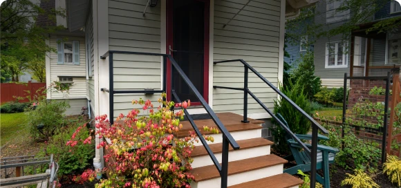 Stairs to Direct 90° Turn on Landing
