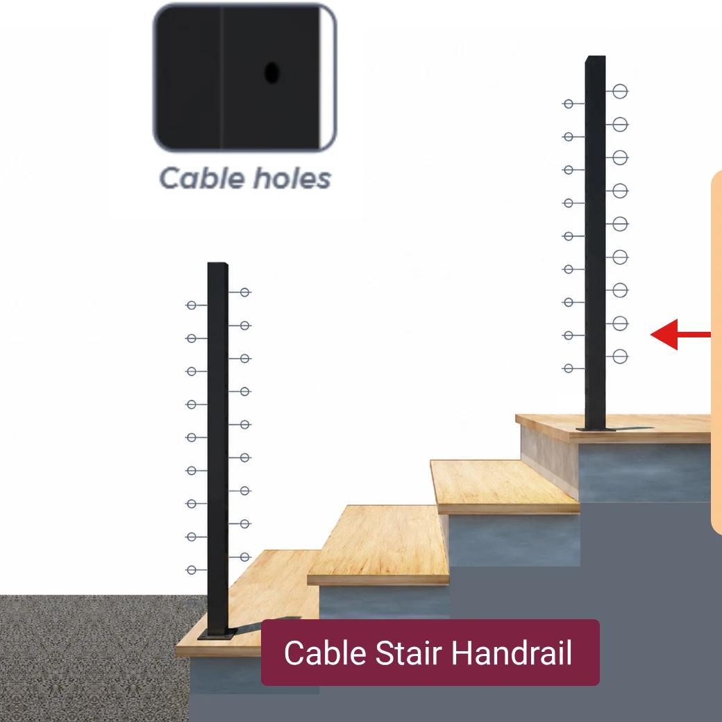Determine the upper and the lower post — Cable Stair Handrail