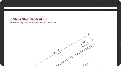 5 Steps Stair Handrail Kit techsheet