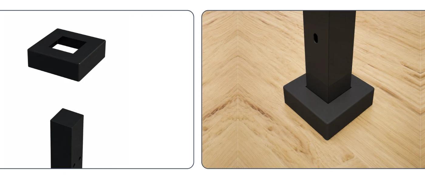 Put the post cap on, and attach the top rail