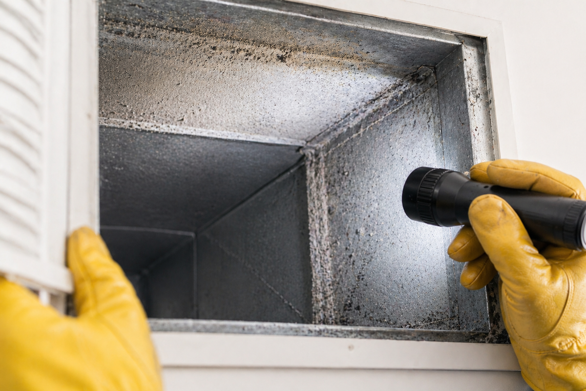 Dust inside ductwork