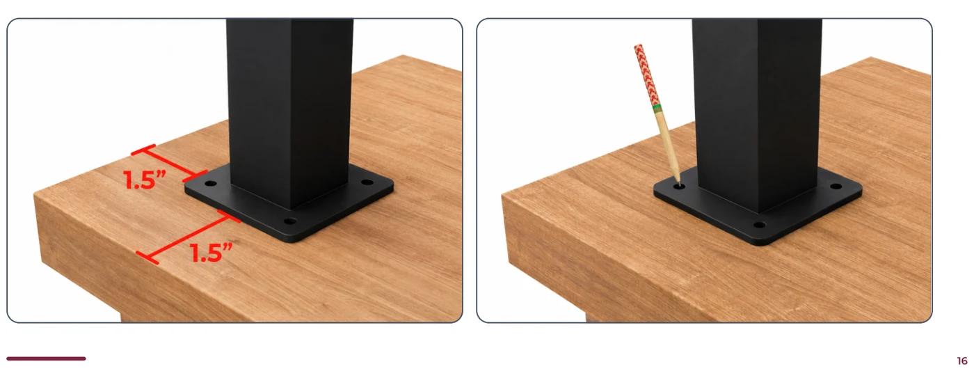 Position and mark the holes