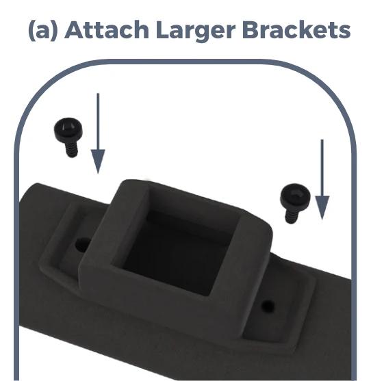 Attach the top rail (larger) brackets and the end caps — (a) Attach Larger Brackets