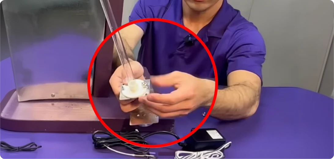 Attach the UV lamp to the magnetic bracket