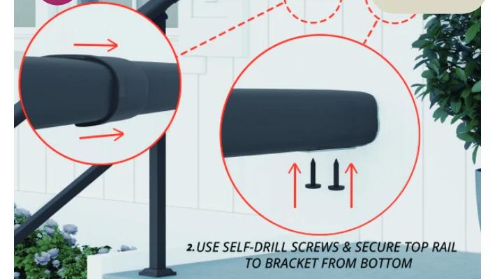 Insert the top rail and the wall connection cover