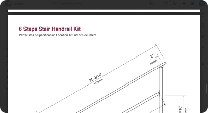 6 Steps Stair Handrail Kit techsheet