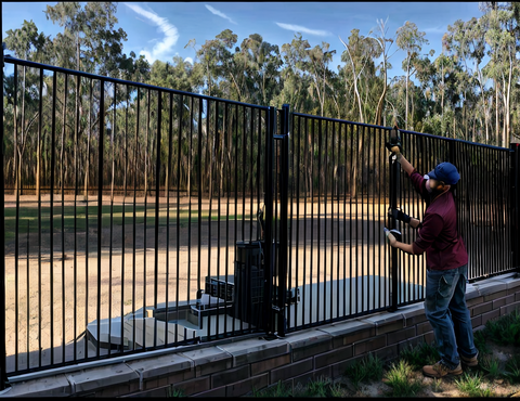 Iron fence detail