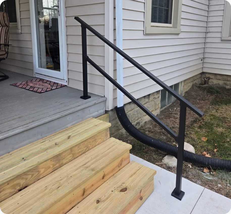 5 Steps Stair Handrail Kit 2